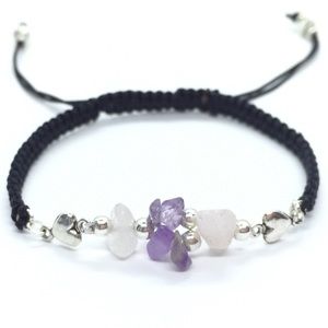Rose Quartz & Amethyst Gemstone Chips Bracelet